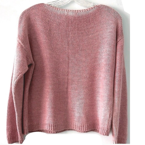 Elegant Pink Sweater with Sequin Pocket - Picture 5 of 8